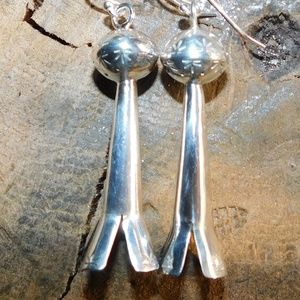 Fine 999 Sterling Silver Squash blossom Earrings